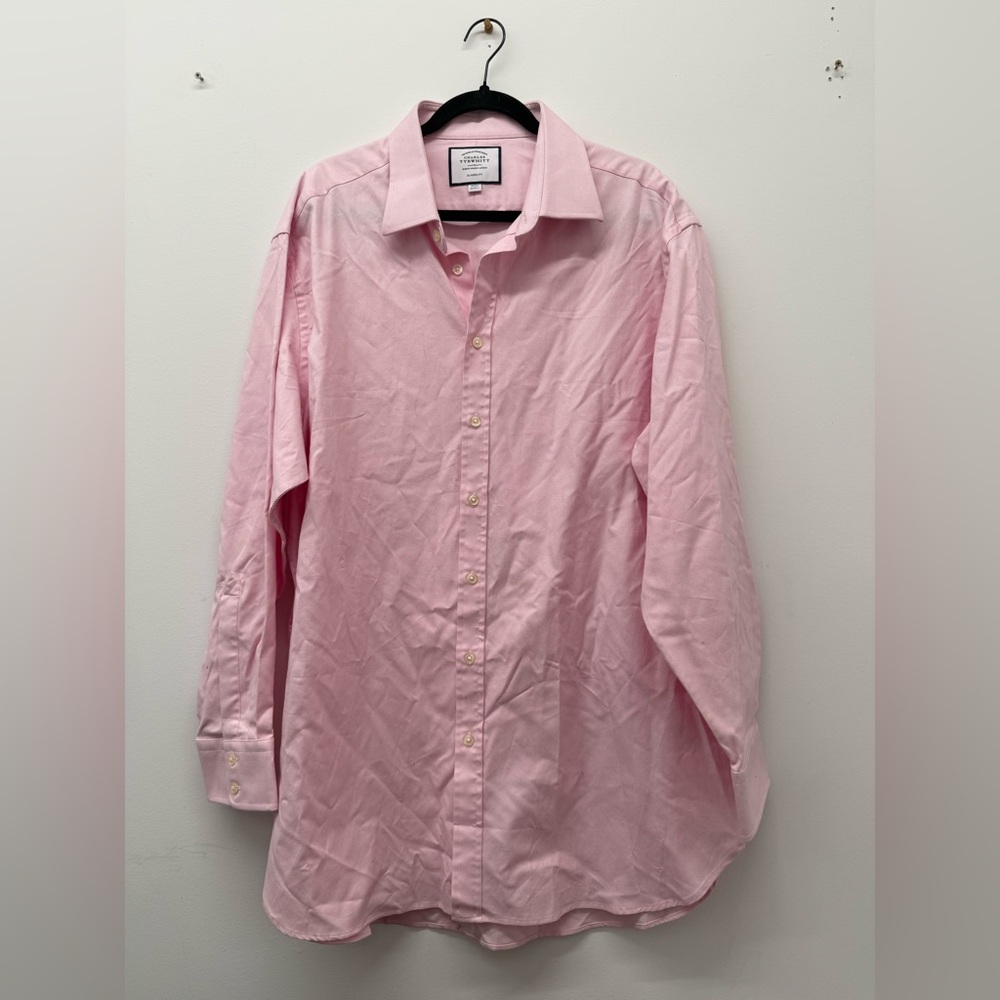 Charles Tyrwhitt London Light Pink Dress Shirt 18” Neck NWOT 100% Cotton